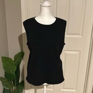 Karen Scott dark blue 100% cotton knit tank top size L